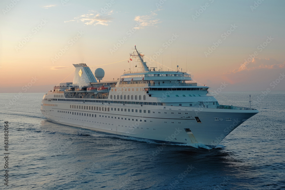 Wall mural Luxury cruise ship, liner at sea