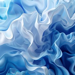 Obraz premium Serene Blue Wavy Paper Art Inspired Background