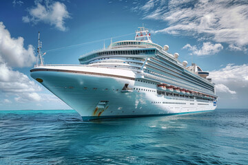 Luxury cruise ship, liner at sea