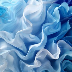 Obraz premium Serene Blue Wavy Paper Art Inspired Background