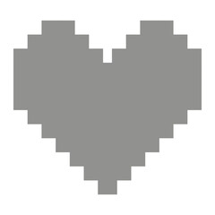 pixel art heart shape emoticon icon, retro pixel love icon button