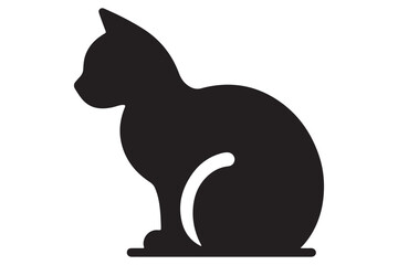 Cat silhouette. Vector in monochrome style on white background.