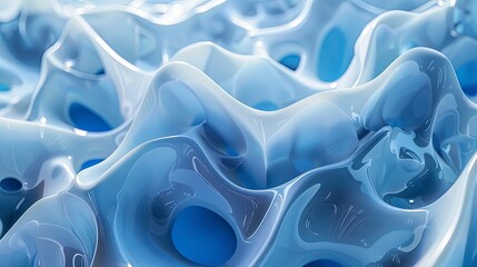 Obraz premium Serene Blue Wavy Paper Art Inspired Background