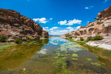 Beautiful landscape of a valley close to the Laguna Negra (Black Lagoon) also known as Laguna...