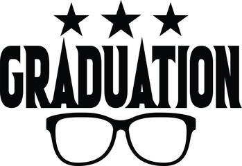 Fototapeta premium Graduation typography clip art design on plain white transparent isolated background for card, shirt, hoodie, sweatshirt, apparel, tag, mug, icon, poster or badge