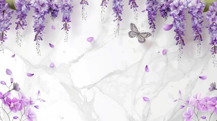 purple wisteria flowers hanging from the top wallpaper