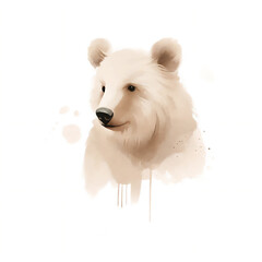 Watercolor Bear Portrait 