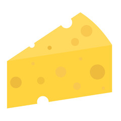 Slice cheese.A piece of cheese isolated on white background.Vector illustration.