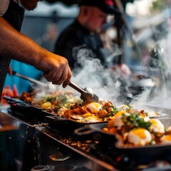 Fototapeta premium Street food macro photography, asian street food, london street food, fast food