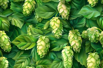 Obraz premium pattern of hops. Concept of Oktoberfest