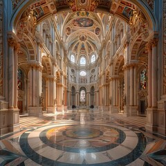 Obraz premium large cathedral with a large floor and a large window