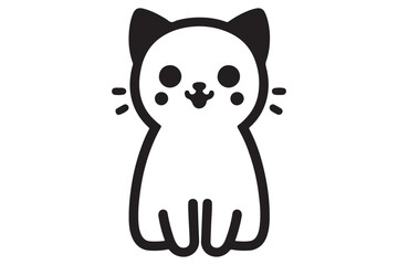 Cat silhouette. Vector in monochrome style on white background.