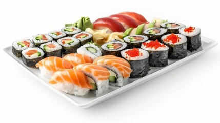 plate of sushi with various types of sushi