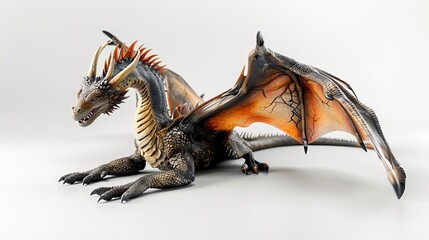 toy dragon sitting on a white surface