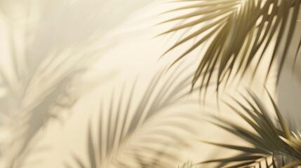 Serene Tropical Palm Shadows Cast on a Warm Sandy Beach