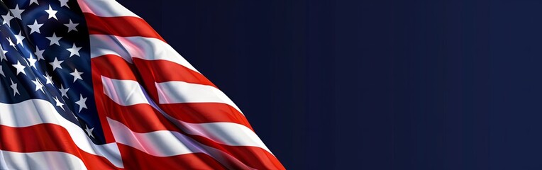 Stylized American Flag with Sparkling Stars Background