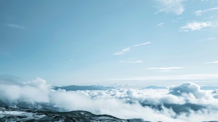 A clear sky and a cloudy terrain