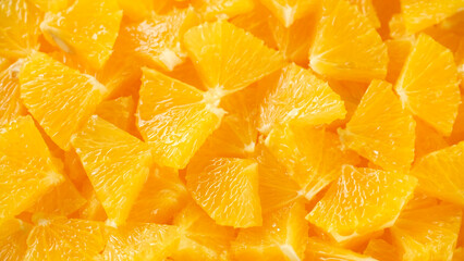 Chopped fresh orange fruit, close up