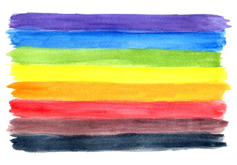 Watercolor pride flag illustration. Hand painting abstract art isolated on white background.