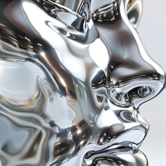 Luxurious Flowing Silver Liquid Metal Artistic Background