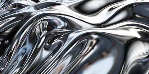 Luxurious Flowing Silver Liquid Metal Artistic Background