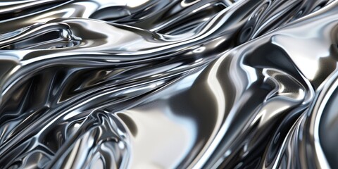 Luxurious Flowing Silver Liquid Metal Artistic Background
