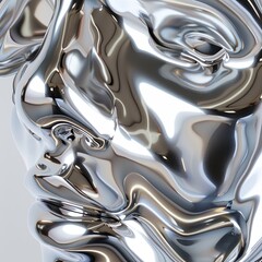 Luxurious Flowing Silver Liquid Metal Artistic Background
