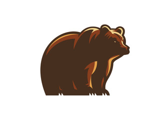 A creative grizzly bear vector illustration. Bear vector design. Bear silhouette stylized vector illustration. Wild bear vector design.