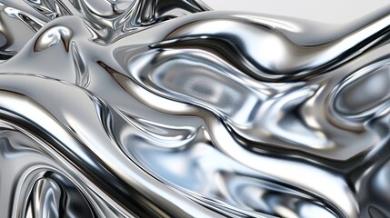Luxurious Flowing Silver Liquid Metal Artistic Background
