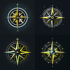 golden compass vector