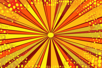 yellow and orange comic boom pop art strip radial background