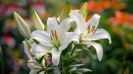 Obraz premium A garden s white lily