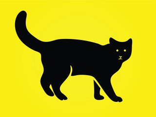 Cute Black Cat Silhouette vector illustrations