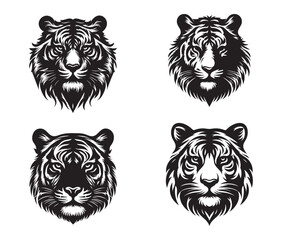 tiger head silhouette vector design