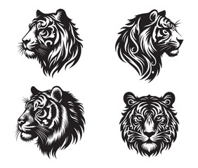 tiger head silhouette vector design