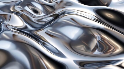 Luxurious Flowing Silver Liquid Metal Artistic Background