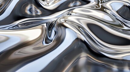Luxurious Flowing Silver Liquid Metal Artistic Background