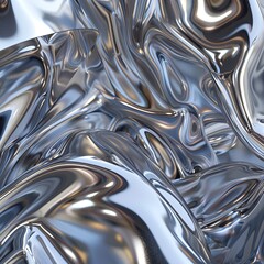 Luxurious Flowing Silver Liquid Metal Artistic Background