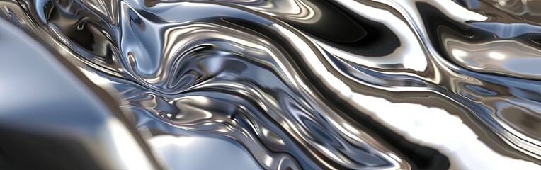 Luxurious Flowing Silver Liquid Metal Artistic Background