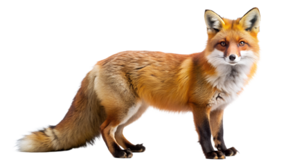 a fox in profile view. Its head is obscured by a blurred rectangle, preventing us from seeing any facial features