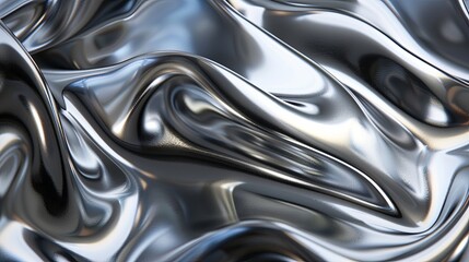 Luxurious Flowing Silver Liquid Metal Artistic Background