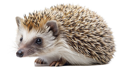 Obraz premium a hedgehog has a visible face with two dark eyes, a small nose, and tiny ears
