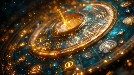Zodiac wheel spinning in a cosmic dance