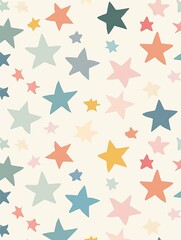 Whimsical Starry Night Sky Design for Kids' Room Decoration Generative AI