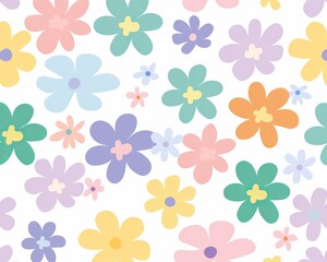 Vibrant Floral Pattern for Spring Designs Generative AI