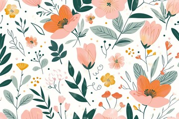 Spring Floral Pattern for Craft and Design Generative AI