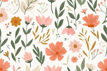 Spring Floral Pattern for Craft and Design Generative AI