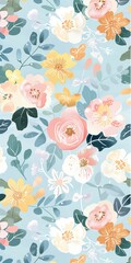 Fototapeta premium Whimsical Floral Pattern for Artistic Designs Generative AI