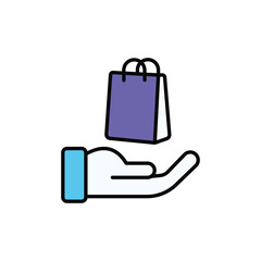 Shopping Bag icon design with white background stock illustration