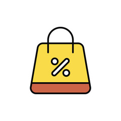 Shopping Bag icon design with white background stock illustration